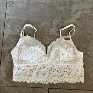 PINK Victoria's Secret Ivory Lace Bralette